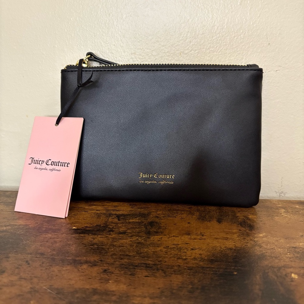 Juicy Couture Black Pouch Cosmetic Bag NWT - Picture 3 of 10